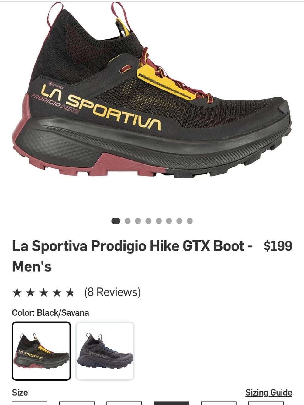 LA SPORTIVA Prodigio Hike Black Burgundy and Gold Trail Runners - Picture 10 of 10